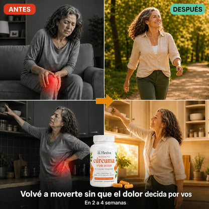 Flexiva - Cápsulas Premium de Triple Acción Antiinflamatoria